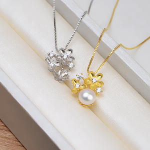 Juego de Joyería de Moda con Colgante de Plata S925 para Mujer, Anillo Abierto, Accesorios de Joyería de Perlas DIY con Pequeña Flor y Pendientes 1283 - Product Image 3