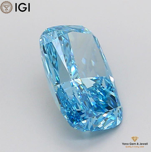 Diamant de laboratoire CVD de couleur bleu vif fantaisie, pureté VVS2, taille coussin, 3,00 carats, certifié IGI, pour fiançailles spéciales - Product Image 6