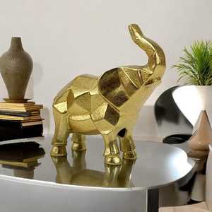 16.5cm H X 6.5cm W X 17cm L Aluminium <b>Elephant</b> Sculpture Handmade Modern Artistic Eco-Friendly Durable Tabletop <b>Decor</b> - Product Image 2