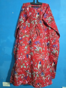 Robe d'été bohème légère et respirante en coton indien imprimé oiseaux rouges pour femmes - Product Image 2