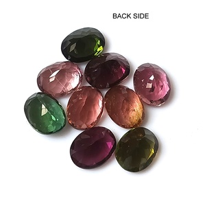 Lot de 9 pierres précieuses en tourmaline multicolore du Mozambique, 100 % naturelles, 18,15 carats, calibrées 7x9 mm, pierres brutes - Product Image 6