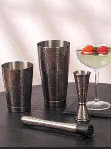 Coctelera Clásica Ecológica de Acero Inoxidable Grabado Camol Boston, Capacidad de 750 ml, 16 oz/26 oz KM-TZS14 - Product Image 3