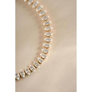 Marquise Cut Diamond Tennis Bracelet <b>Solid</b> White <b>Gold</b> Prong Setting Simple Chain Dainty Wrist Link Sparkle Bridal Fine Jewelry - Product Image 4