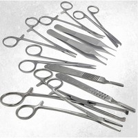 Ensemble de chirurgie mineure professionnel, 10 pièces, kit d'instruments chirurgicaux, acier inoxydable, outils chirurgicaux réutilisables