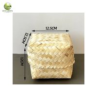 Boîte cadeau en bambou tissé, panier de présentation de bonbons, décoration de table de mariage, boîte d'emballage, logo personnalisé
