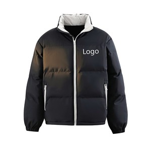 Men's Puffer <b>Jacket</b> Hooded Collar Zipper Closure <b>Reversible</b> Waterproof Windproof Casual Regular Fit Polyester Filling Faux Fur - Product Image 4