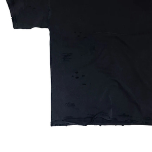 T-shirt homme noir surdimensionné avec logo personnalisé, effet vieilli, 100% coton, épais, uni, vintage, haute qualité - Product Image 2