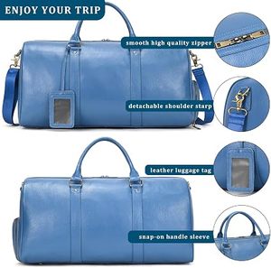 Men's Genuine Leather Customizable Size & Closure High Quality Eco-Friendly <b>Overnight</b> Travel Duffle <b>Bag</b>-Cabin Carry-On Weekender - Product Image 1