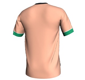 Men's V-Neck Short Sleeve Soccer Jersey <b>Peach</b> Green Trim Breathable Polyester Regular Fit All Seasons Apparel - Product Image 5