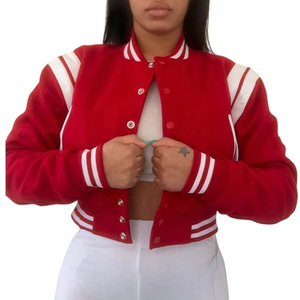 New Arrival <b>Women</b> <b>Lightweight</b> Cropped Varsity <b>Jacket</b> with Long Sleeve Quick Dry Factory Wholesale Rate Cheap Price Clothing - Product Image 5