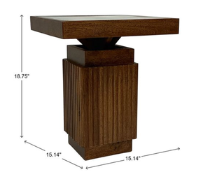 <b>Vintage</b> Stone <b>Console</b> <b>Table</b> Square Side End <b>Table</b> Wood Grain Accent <b>Table</b> for Living Room Hotel Villa - Product Image 5