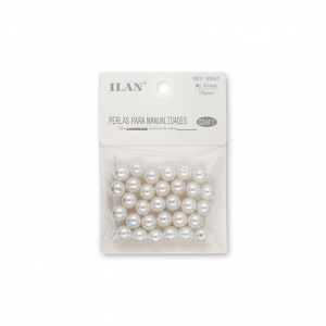 Perle Artigianali Ilan 10mm Bianche Per Lavori Manuali 15g - Product Image 1