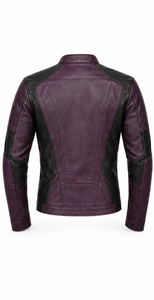 Veste de moto en cuir tendance moderne |   Violet Noir Teal Cognac |   Fabricant OEM ODM |   Qualité de conception haut de gamme | - Product Image 2