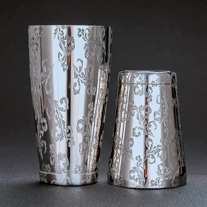 Juego de Coctelera Boston de Acero Inoxidable Premium con Patrón Grabado, Herramientas de Bar para Mezclar Bebidas, Whisky y Vino - Product Image 2