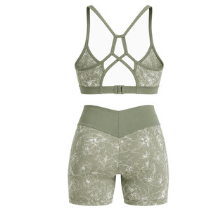 Ensemble de sport côtelé sans couture de haute qualité pour femme – Tenue de fitness et d'entraînement extensible deux pièces - Product Image 5