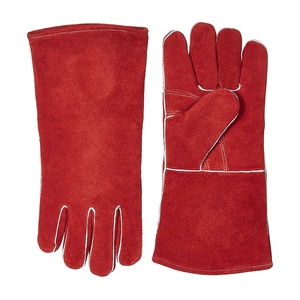 Guantes de Trabajo de Cuero ISONZ, Guantes de Seguridad Resistentes al Calor para Soldadura, con Puño Largo, para Barbacoa - Product Image 1