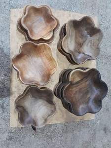 Ensemble de plateaux décoratifs en bois, multi-pièces, rectangulaires et ronds, design minimaliste, solution de rangement artisanale - Product Image 2