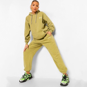 Custom Logo Plus Size Casual Wear Fashion 2 Piece Set Jogger Sweatshirt Sweatpants Cotton <b>Tracksuit</b> For Women - Product Image 2