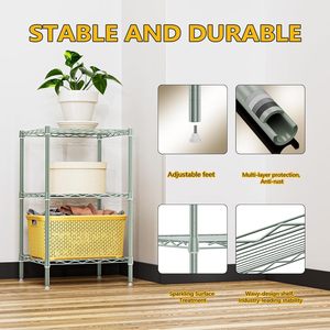 MZG Green 3-<b>Shelf</b> Storage <b>Shelves</b> <b>Wire</b> Shelving Unit Small Places Narrow Metal <b>Wire</b> Rack Standing Rack for Bathroom - Product Image 4