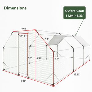 Grande Pollaio in Metallo Zincato 3x6 Metri, Recinto per Polli da Cortile, Gabbia per Galline - Product Image 2