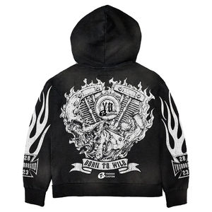 Acid Wash Flared Sweatpants and Hoodie <b>Set</b> Cotton Oversized <b>Thermal</b> Unisex Vintage Hoodie Tracksuit <b>Mens</b> - Product Image 6