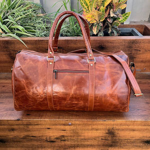 กระเป๋าดัฟเฟิลกระเป๋าเดินทางหนังวัวสำหรับผู้ชายหนังวัวแท้แบบกำหนดเอง - Product Image 3