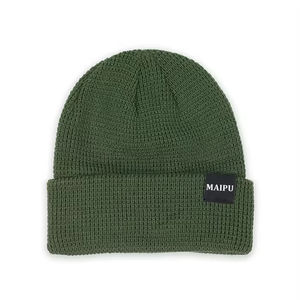 Gorros de Invierno Personalizados al por Mayor con Logotipo, Unisex, de Alta Calidad, Lisos, Teñidos, de Color Sólido, Mezcla de Lana, Tejidos, con Borde Plegado - Product Image 4