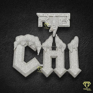 Collier pendentif ailes d'ange en argent sterling 925 serti de diamants Moissanite, style hip-hop, luxe, pour homme et femme, bijoux personnalisés - Product Image 1