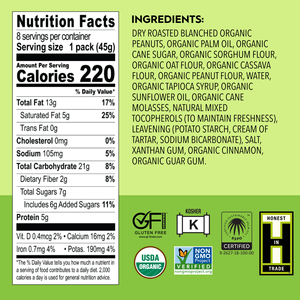 Paquete de 6 x 8 unidades (1.59 oz) - Sándwich de galleta Graham con mantequilla de cacahuete orgánica - Product Image 6