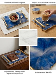 ถาดเสิร์ฟเรซิ่นเกรดอาหารคุณภาพดี พร้อมหูจับ ใช้ซ้ำได้อย่างปลอดภัย สำหรับเสิร์ฟขนมหวาน เครื่องดื่ม และของว่าง - Product Image 3