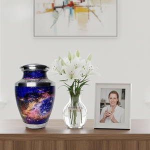 Urna Conmemorativa de Metal Azul Moderna de Primera Calidad, Personalizada, al por Mayor, para Cenizas Humanas de Hombre o Mujer Adulto - Product Image 3