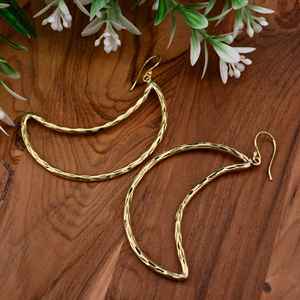 Pendientes colgantes de Luna martillada de oro, joyería Bohemia llamativa de latón, regalo bonito y ligero para ella - Product Image 3