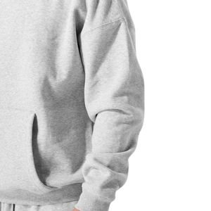 Sweat-shirt à capuche gris chiné pour homme, en molleton épais, à manches longues, décontracté, athlétique, streetwear, entraînement, vêtements de sport - Product Image 3