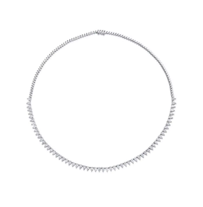 Collier Tennis en Or 14 carats avec Diamant Poire (Naturel) serti à griffes et maillons clos, Bijou Élégant pour Mariage, Vente en Gros et au Détail OEM - Product Image 4