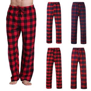 Pantalon de pyjama en flanelle pour homme, unisexe, à carreaux de Noël, vente en gros - Product Image 5