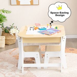 Set Tavolo e Sedie per Bambini con Piano Doppio per Asilo, Camera da Letto, Scuola - Product Image 3