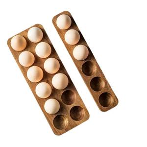 Lavie Creations Wooden <b>Egg</b> Rack 6 Holes for Storage Display <b>Eco</b>-Friendly Kitchen <b>Egg</b> Holder Natural Finish Manual Use Dishwasher - Product Image 2