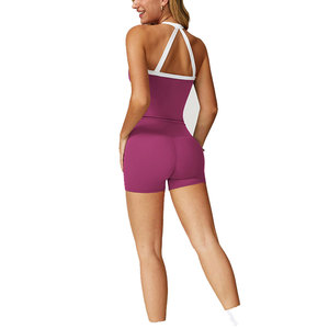 Latest Trending Design Women's 2 Piece <b>Sets</b> High Elasticity Waistband Shorts Breathable Gym Yoga Aerobics Cardio Women's <b>Sets</b> - Product Image 4