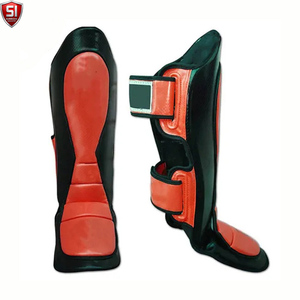 Protections de tibia de boxe SI, violet et noir, en PU, fermeture auto-agrippante, protection légère pour l'entraînement de combat MMA et Muay Thai - Product Image 3