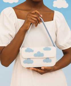 White Cloud Purse, <b>Beaded</b> Shoulder Bags, <b>Blue</b> Cloud Purse, Handmade <b>Beaded</b> Bag, Cloud Theme Purse, <b>Beaded</b> White Bags, Whimsical - Product Image 1