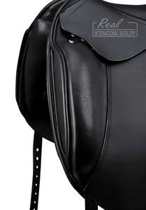 Premium Black Dressage horse saddle Leather Comfortable Riding Saddle Durable Horse Equipment for Professional <b>Equestrian</b> Use - Product Image 3