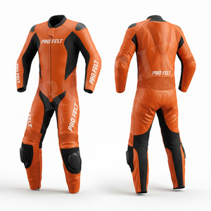 Traje de Carreras de Cuero Genuino de Seguridad Integral con Logotipo Personalizado, Equipo de Protección para Motociclismo Transpirable con Acolchado CE, Traje de Pista de Cuero OEM ODM - Product Image 5