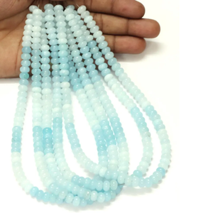 Perles Rondelles en Quartz Aqua : Artisanat de Pierres Précieuses (7-8mm) - Product Image 1