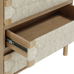DreamCraft Vietnam Commode de chambre à coucher avec panneaux en jonc de mer tissés à la main Meubles écologiques - Product Image 3
