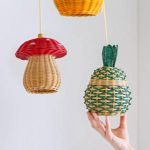 Lampe suspendue pour enfants, adorable abat-jour en rotin en forme d'ananas, abat-jour de haute qualité fabriqué au Vietnam - Product Image 2