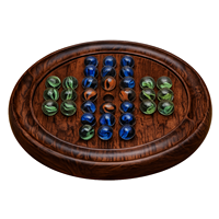 Jeu de solitaire en marbre sur plateau en bois artisanal de qualité supérieure |   Ensemble de jeux de stratégie classiques pour enfants et adultes, tablette éducative de voyage