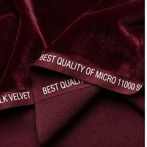 Micro 11000 <b>Silk</b> Velvet Premium High Density Pile Fabric For Luxury Evening Gowns Bridal Lehengas Blazers And Designer Couture - Product Image 1