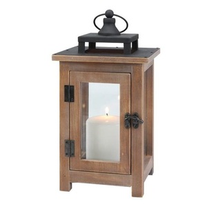 Portavelas de Madera con Ventanas de Vidrio y Asa de Cuerda, Decoración Rústica para Bodas y Fiestas - Product Image 2