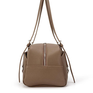 Brown Genuine Leather 14-Inch Detachable Strap Minimalist Style Female Shoulder Bag with Zipper Closure for Outdoor Use - Product Image 3