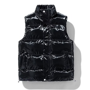 Winter <b>Mens</b> Warm Down Vests Man Shiny Stand Collar Windbreaker Padded Waistcoats Outdoor <b>Men</b> <b>Thermal</b> Loose Solid Color Regular - Product Image 5